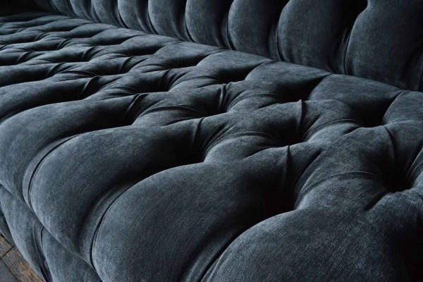 Four-seater sofa 4-seater sofas modern gray design fabric Chesterfield