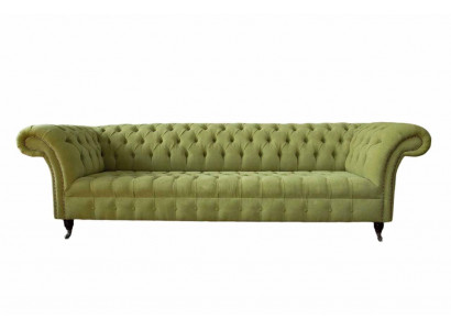 Chesterfield Green Couch Sofa Upholstery 4-Seater Couches Seating Sofas New