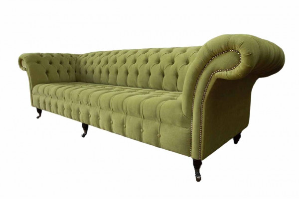 Chesterfield Green Couch Sofa Upholstery 4-Seater Couches Seating Sofas New