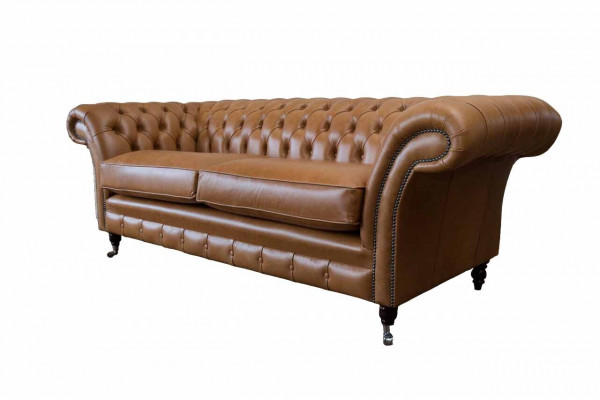 Sofa 3 Seater Leather Sofas Couch Upholstery Living Room Chesterfield Three-Seater