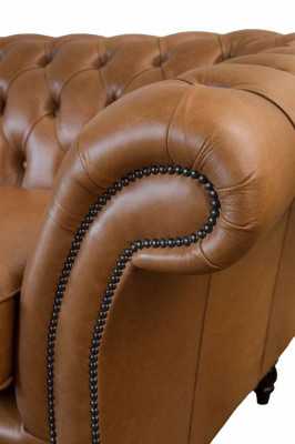 Sofa 3 Seater Leather Sofas Couch Upholstery Living Room Chesterfield Three-Seater