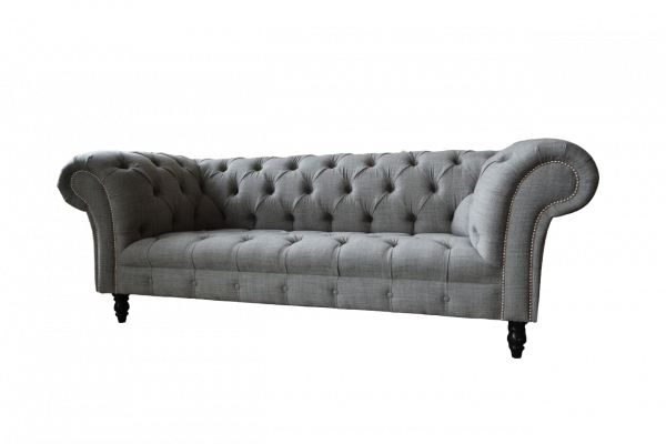 Chesterfield Couch 3 Seater Upholstered Seat Textile Fabric Sofas New