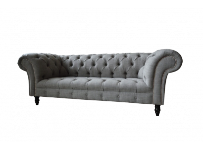 Chesterfield Couch 3 Seater Upholstered Seat Textile Fabric Sofas New