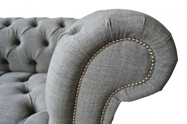 Chesterfield Couch 3 Seater Upholstered Seat Textile Fabric Sofas New