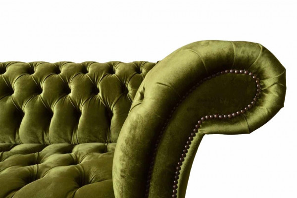 Design Chesterfield Sofa 3 Seater Green Couch Upholstered Sofas Living Room