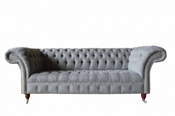 Gray Designer Couch Sofa Three-Seater Luxury Couches Furniture Sofas Textile