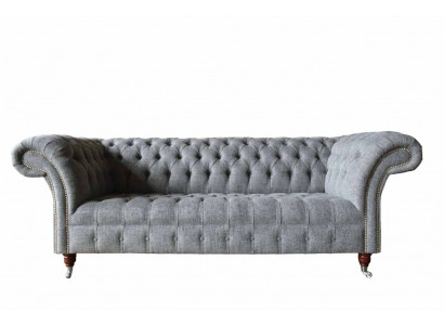 Gray Designer Couch Sofa Three-Seater Luxury Couches Furniture Sofas Textile