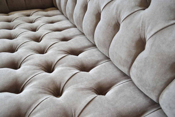 Gray Chesterfield Couch Three-Seater Seat Cushion Sofas Furniture New