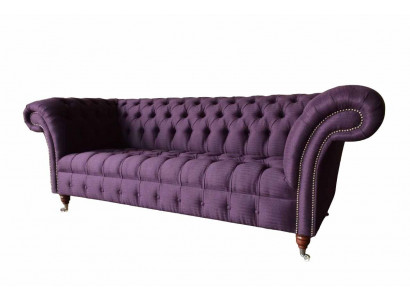 Chesterfield 3-seater sofa fabric sofa couch upholstered seat 3-seater sofas new