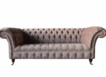 Chesterfield Sofa Couch Upholstery Design 3-Seater Sofas Three-Seater Purple