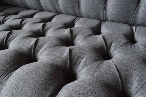 Chesterfield 3-seater couch upholstery seat textile fabric sofas new