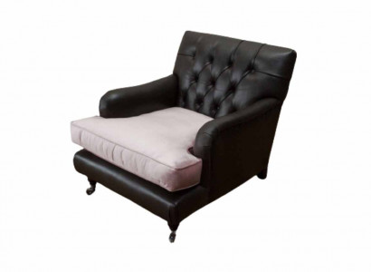 Armchair Design Sofa Relax Lounge Brown Upholstery Luxury Chesterfield New