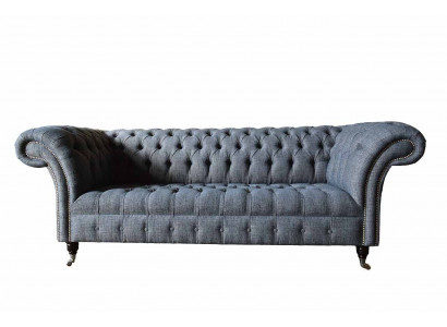 Three-seater couch upholstery design sofa Chesterfield gray sofas room furniture