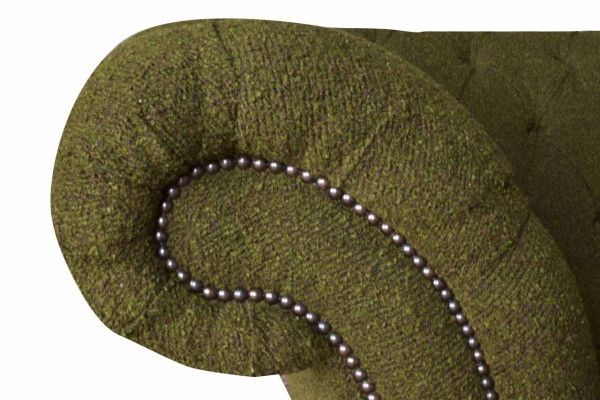 English Chesterfield Sofa Couch Office Furniture Three-seater Velvet 230cm Green