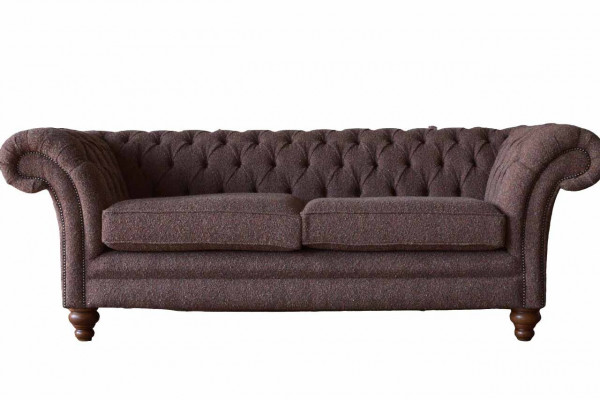 Big Chesterfield English classic style sofa couch 3-seat upholstery 230cm