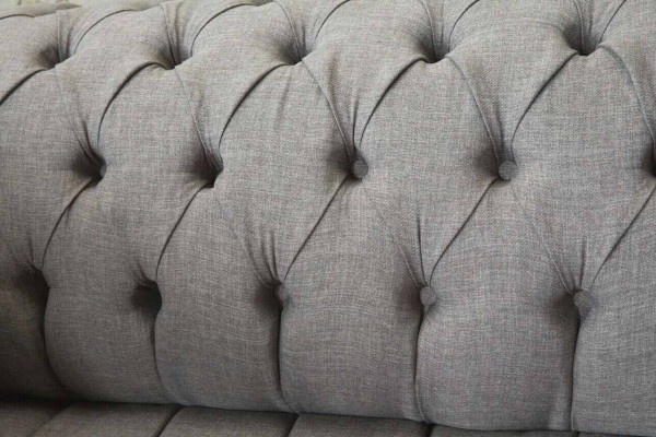 Chesterfield 3-seater upholstered couch sofa couches textile modern style gray