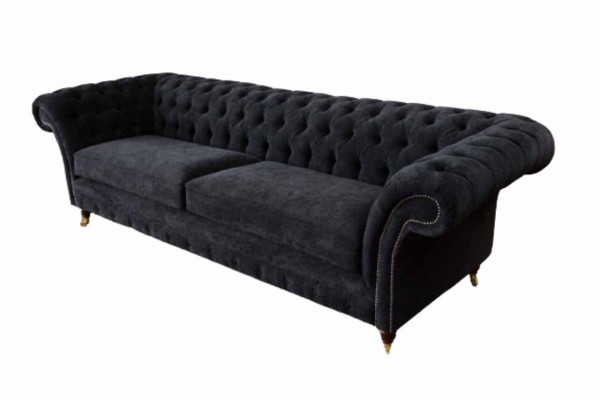 Three-seater couch, black upholstery sofa, 3-seat sofas, room furniture design