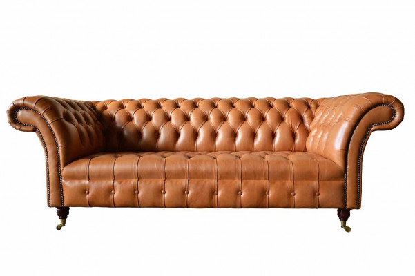 Sofa 3 seater seat modern Chesterfield sofas couches upholstery brown new