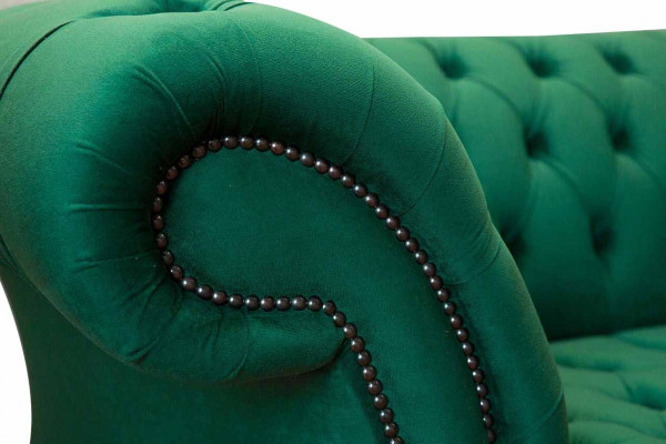 Three-seater sofa 3-seater luxury seat modern sofas green fabric Chesterfield