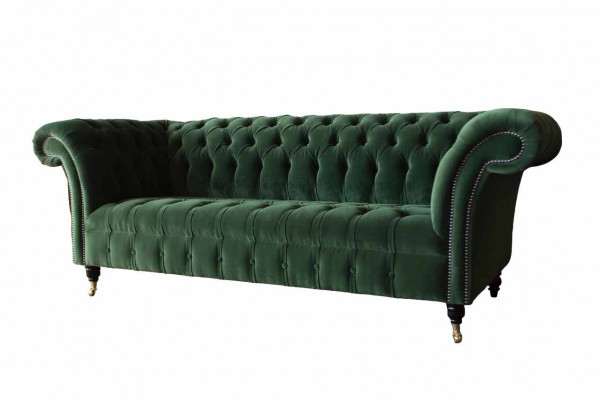 Design Sofa 3-Seater Couch Upholstery Chesterfield Living Room Textile Couches