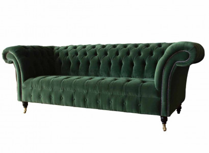 Design Sofa 3-Seater Couch Upholstery Chesterfield Living Room Textile Couches
