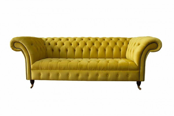 Chesterfield 3-seater upholstered couch style sofas textile fabric sofa new