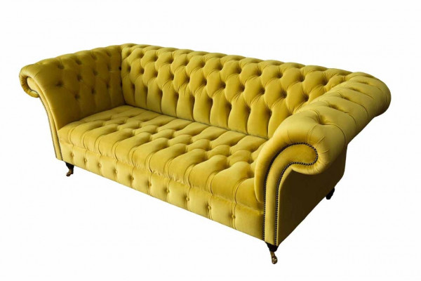 Chesterfield 3-seater upholstered couch style sofas textile fabric sofa new
