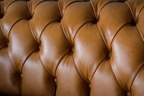 Chesterfield two-seater sofa 2 seat sofa upholstery seat leather couch brown