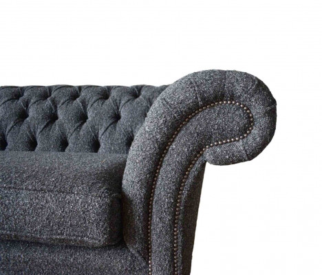 Gray Chesterfield 3-seater Gray Textile Design Couches Upholstered Sofas