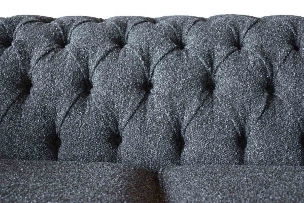 Gray Chesterfield 3-seater Gray Textile Design Couches Upholstered Sofas