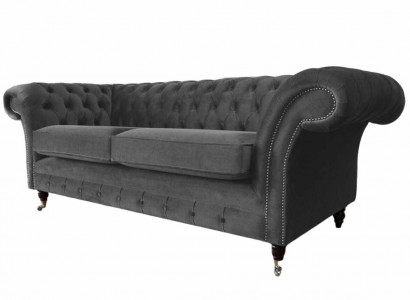 Sofa 3-Seater Luxury Textile Chesterfield Couch Sofas Upholstery Design Furniture
