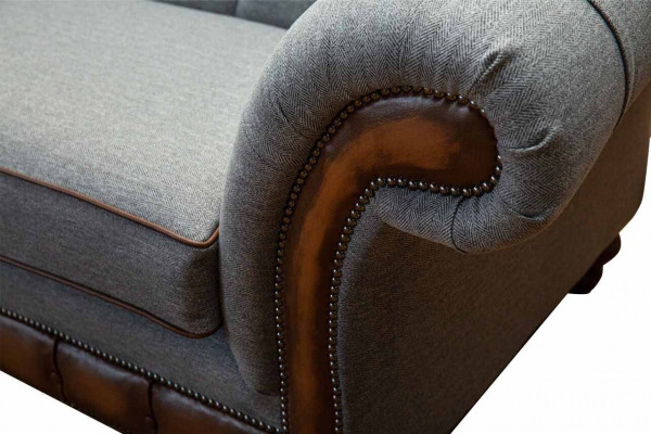 Chair Design Relax Textile Lounge Luxury Gray Upholstery Seat Chesterfield