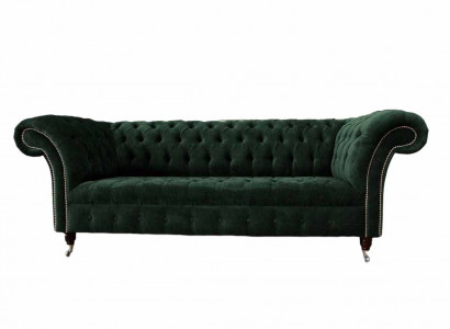 Luxury Three-Seater Green Sofa 3-Seater Sofas Seating Design Furniture Couches