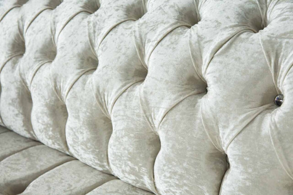 Three-seater white fabric living room design couches sofa Chesterfield couch