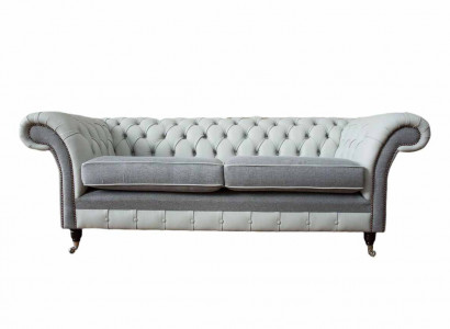 Sofa 3 seat leather furniture sofas fabric gray couch upholstery three-seater new