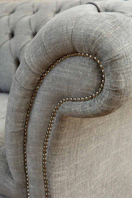 Chesterfield two-seater couch upholstered sofa textile couches fabric luxury