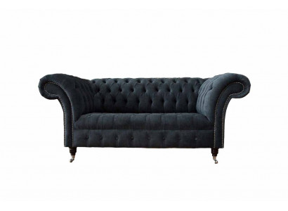 Sofa 2-seater couch design Chesterfield seat luxury textile upholstery new