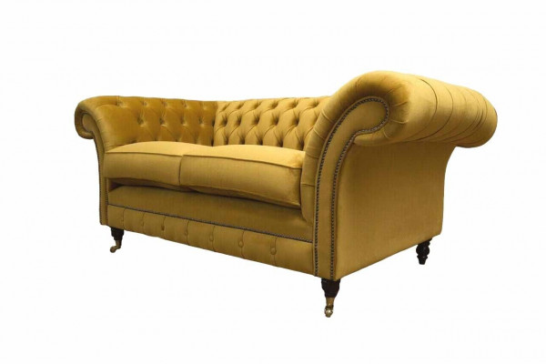Sofa 2-seater couch upholstered sofa textile fabric Chesterfield couches new