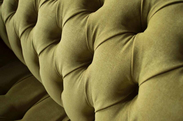 Two-seater sofa luxury 2-seater living room light green Chesterfield fabric new