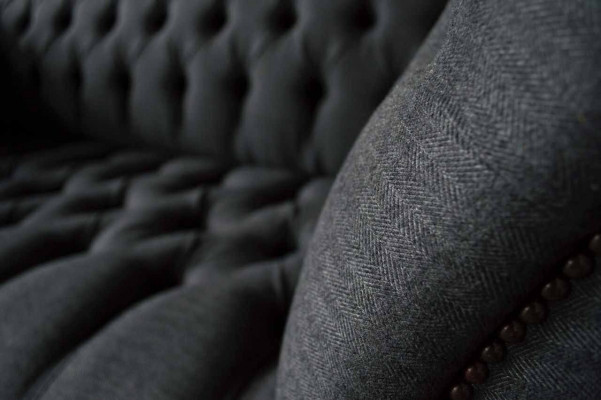 Design Chesterfield fabric couch sofa 2-seater upholstery textile fabric new