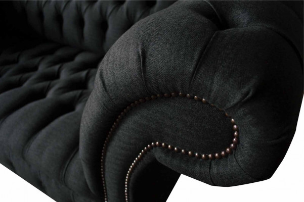 Design Chesterfield fabric couch sofa 2-seater upholstery textile fabric new
