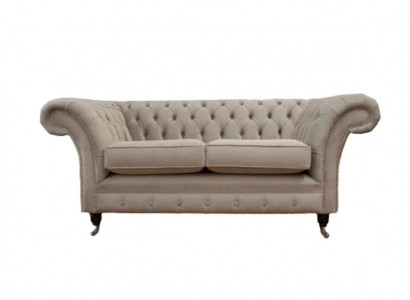 Chesterfield Textile Upholstered Sofa Design Luxury Couch Fabric Sofas 2 Seater