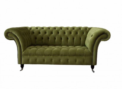 Sofa 2 Seater Couch Upholstered Sofa Fabric Chesterfield Couches Green New