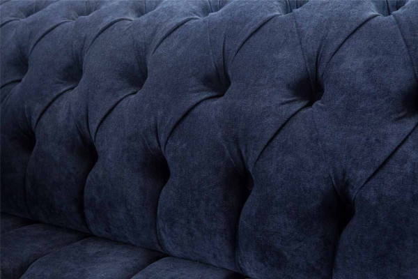 Chesterfield Design Sofa Couch 2-seater Upholstered Blue Sofas Couches New
