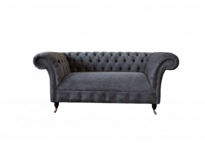 Chesterfield Couch Sofa 2 Seater Upholstered Fabric Design Luxury Sofas Textile