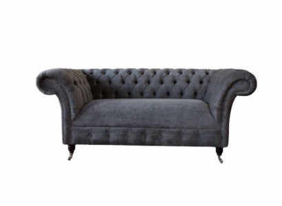 Chesterfield Couch Sofa 2 Seater Upholstered Fabric Design Luxury Sofas Textile