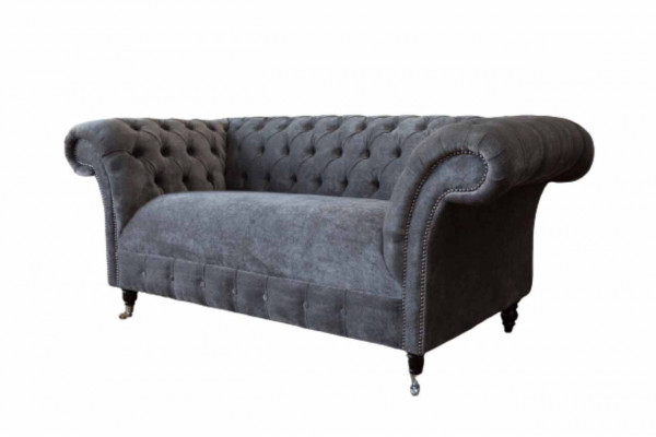 Chesterfield Couch Sofa 2 Seater Upholstered Fabric Design Luxury Sofas Textile