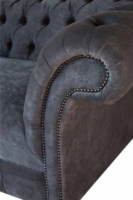 Chesterfield Couch Sofa 2 Seater Upholstered Fabric Design Luxury Sofas Textile
