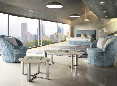 Design sofa armchair couch upholstery luxury textile couches 1-seater blue bedroom