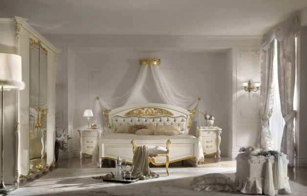 Italian bedroom furniture luxury designer bed double beds gold